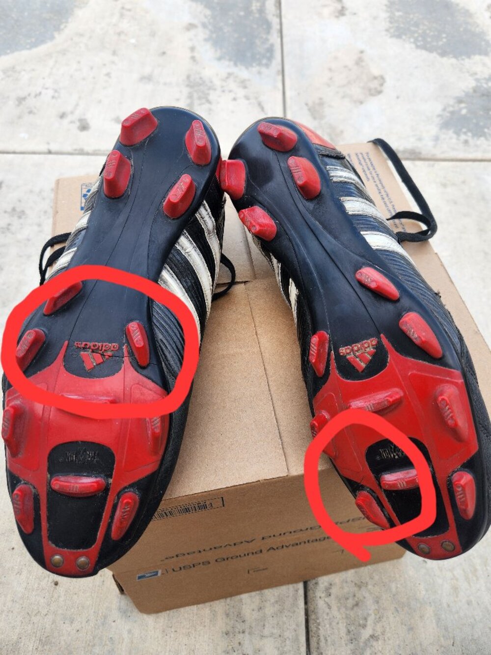 Vintage 2004 Adidas Predator Pulse SG Soccer Cleats Black Red Men's Size 10 1/2 - Picture 6 of 14